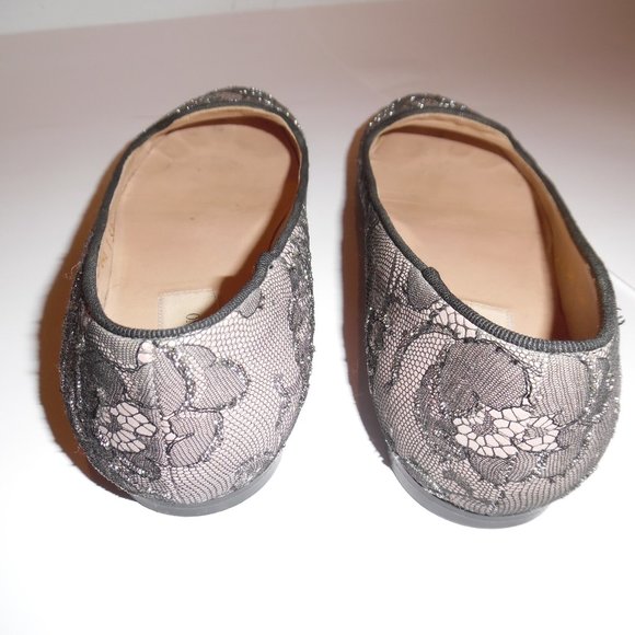 VALENTINO Garavani Caviar Crystal Lace Leather Italy Embellished Loafer Shoes - Picture 7 of 8